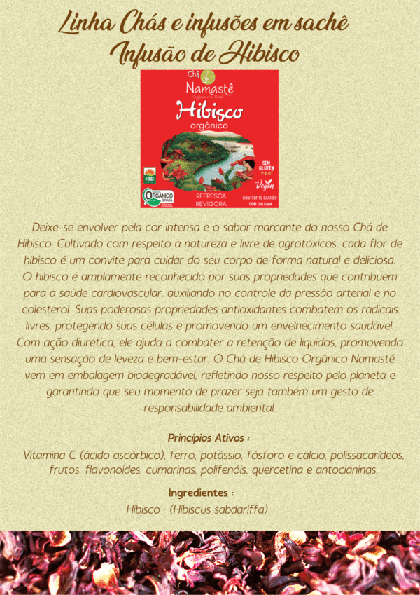 Chá de Hibisco sachê | Orgânico  - Namastê - Imagem 2
