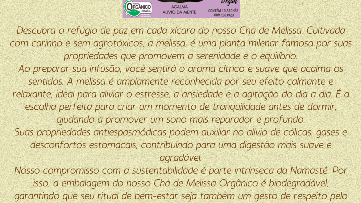Chá de Melissa – sachê