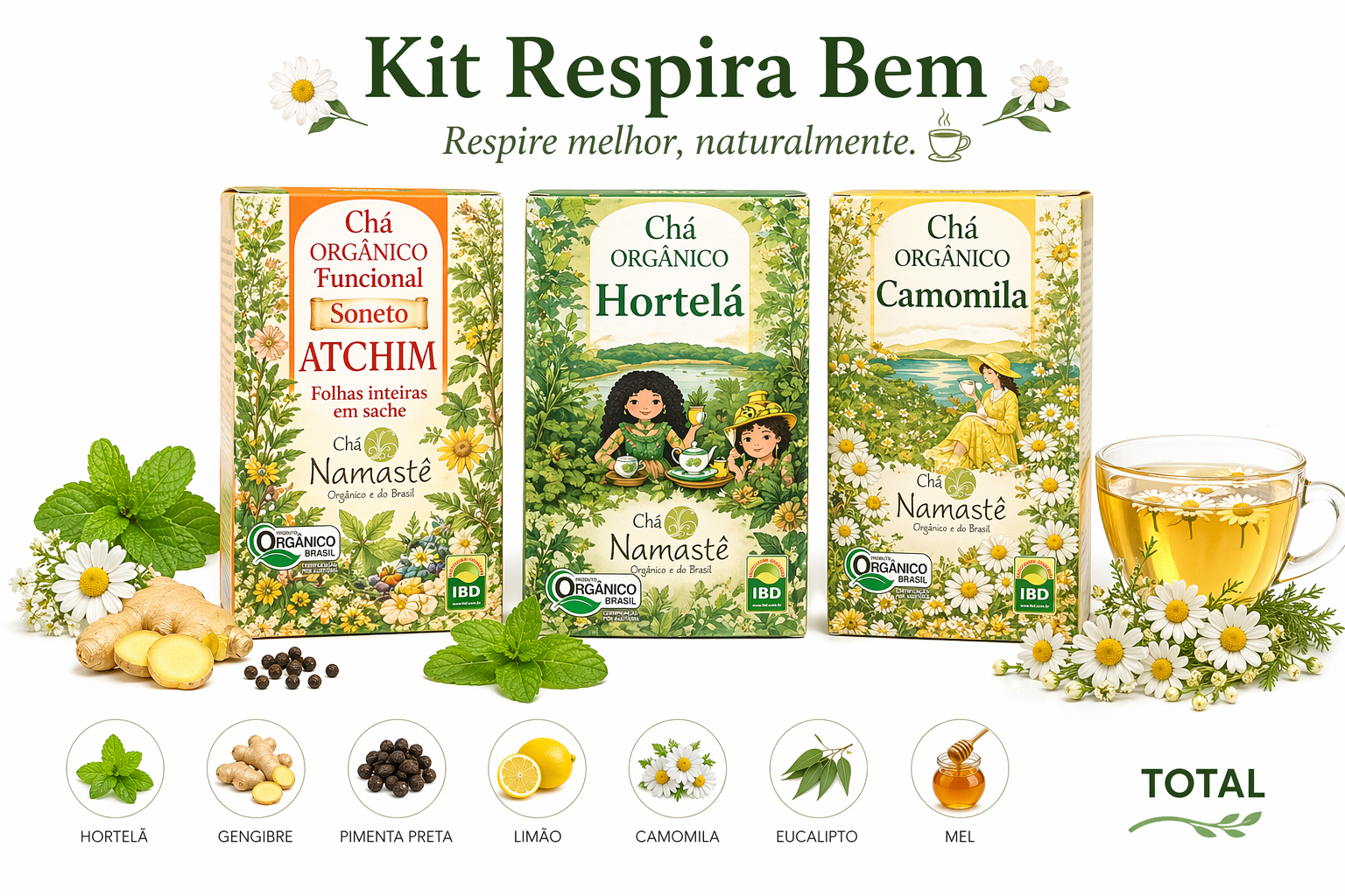 Kit Chá Ritual Atchim | Respira bem -funcional